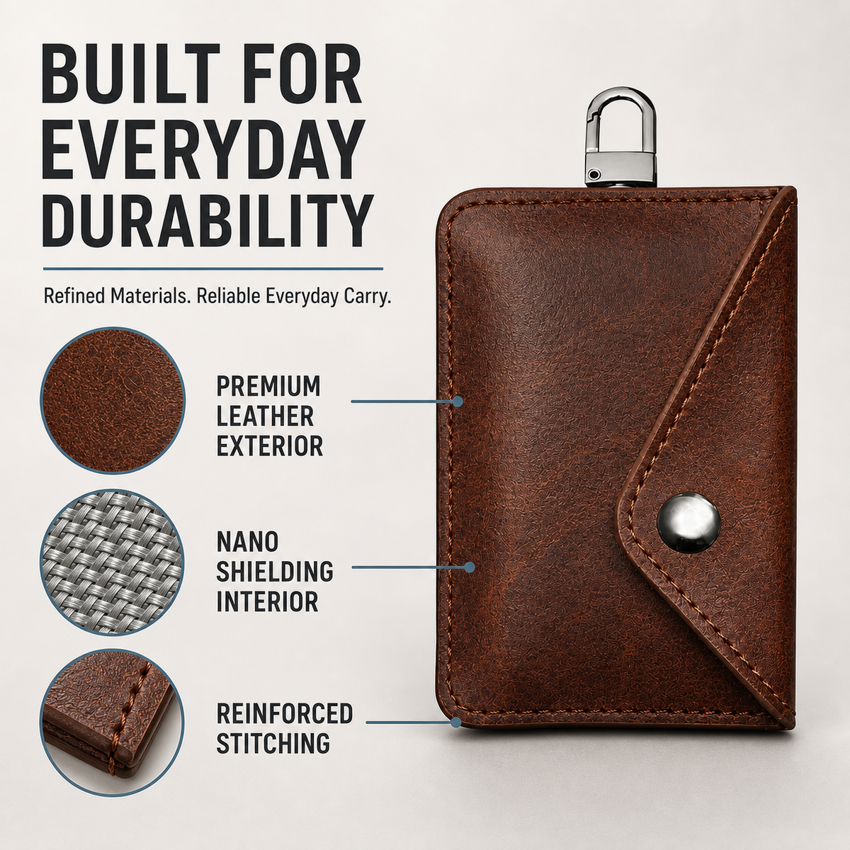 Dual-Compartment Faraday Key Fob Pouch