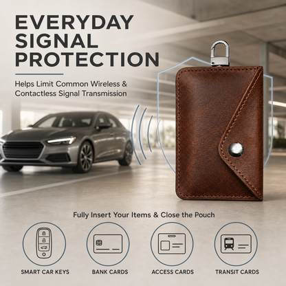 Dual-Compartment Faraday Key Fob Pouch