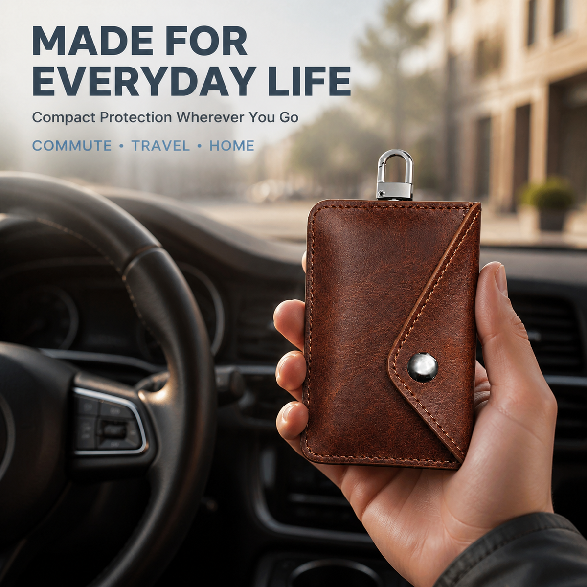 Dual-Compartment Faraday Key Fob Pouch