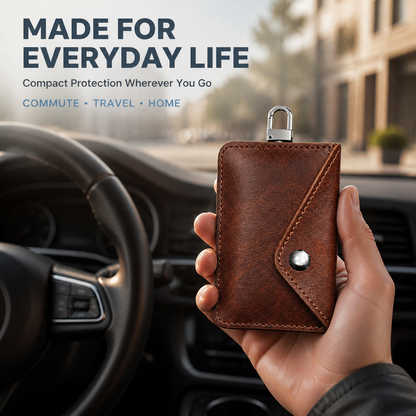 Dual-Compartment Faraday Key Fob Pouch
